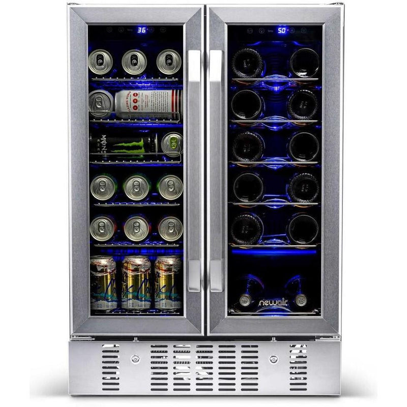 NewAir 24” Built-in Dual Zone 18 Bottle and 58 Can Wine and Beverage Fridge (AWB-360DB)