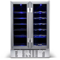 NewAir 24” Built-in Dual Zone 18 Bottle and 58 Can Wine and Beverage Fridge (AWB-360DB)