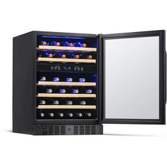 NewAir 24” Built-in 46 Bottle Dual Zone Black Stainless Steel Wine Fridge (NWC046BS00)