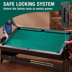 Fat Cat Original 3-in-1 7' Pockey Multi-Game Table Green (64-1046)
