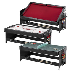 Fat Cat Original 3-in-1 7' Pockey Multi-Game Table Red (64-1053)