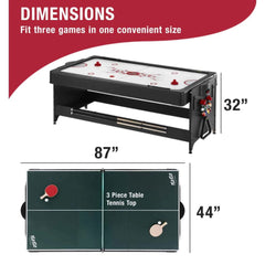 Fat Cat Original 3-in-1 7' Pockey Multi-Game Table Red (64-1053)