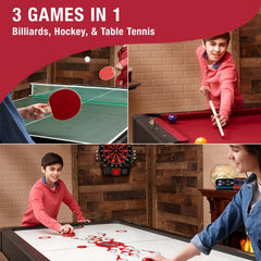 Fat Cat Original 3-in-1 7' Pockey Multi-Game Table Red (64-1053)