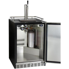 Kegco 24" Wide Cold Brew Coffee Single Tap Black Commercial Built-In Right Hinge Kegerator (ICHK38BSU-1)