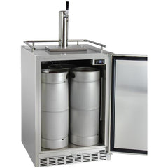 Kegco 24" Wide Cold Brew Coffee Single Tap All Stainless Steel Outdoor Built-In Right Hinge Kegerator (ICHK38SSU-1)