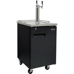 Kegco 24" Wide Kombucha Dual Tap Black Commercial Kegerator (KOMC1B-2)