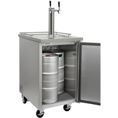 Kegco 24" Wide Kombucha Dual Tap All Stainless Steel Commercial Kegerator (KOMC1S-2)