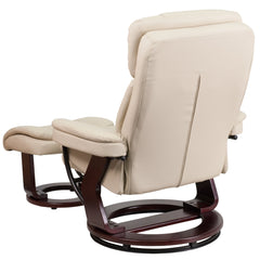 LeatherSoft Beige Swivel Recliner Chair with Ottoman Footrest (BT-7821-BGE-GG)